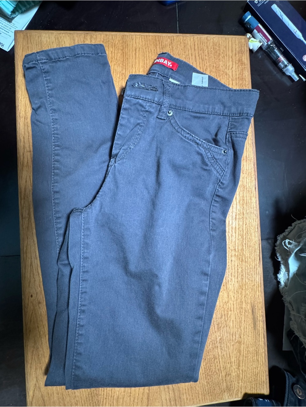 UNIONBAY Women's Skinny Pants in Charcoal Gray